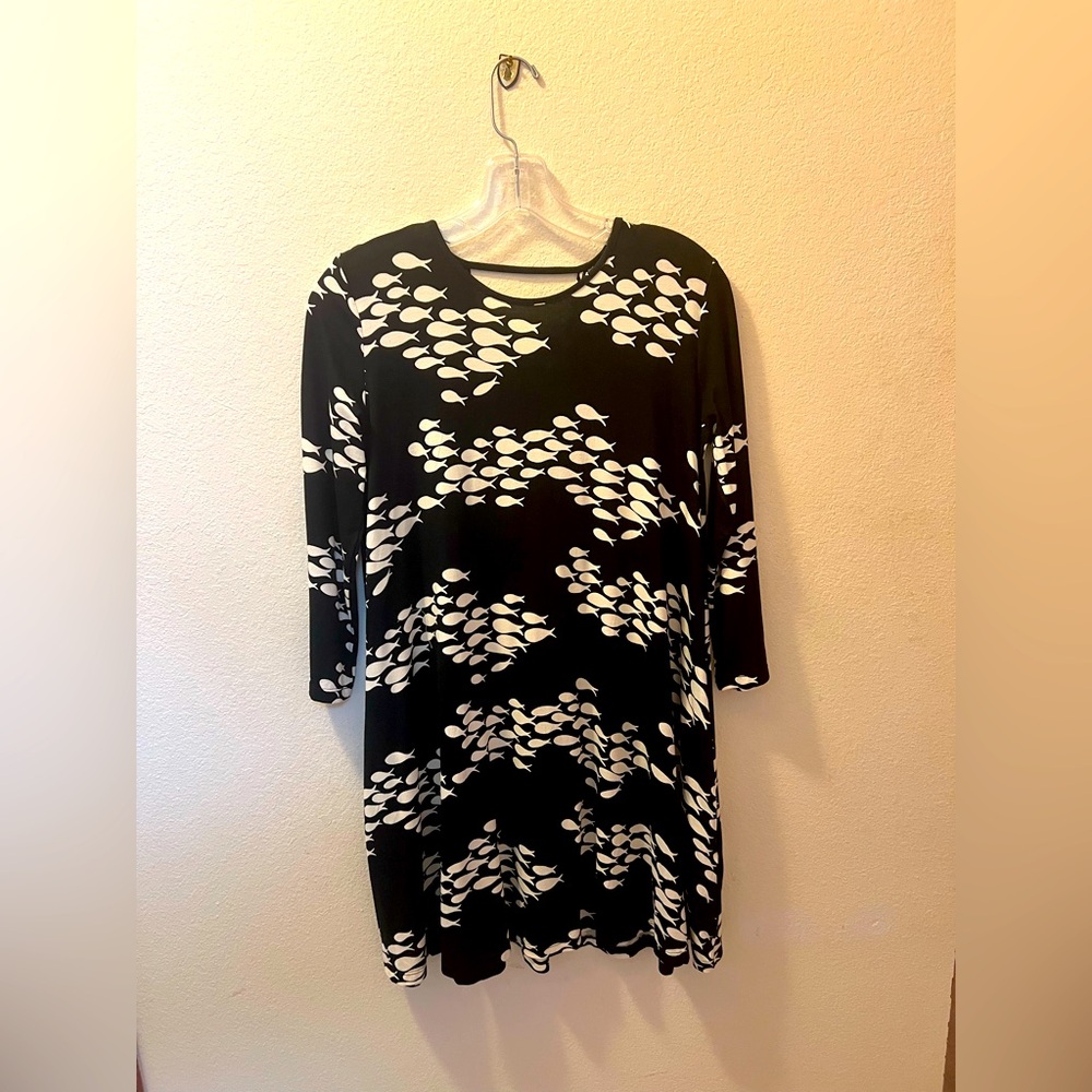 Fighting Eel / Ava Sky NWT Dress Yumiko in Black Fish S
